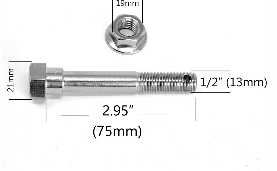 LFPartS Stainless Steel Trailer Hitch Pin 1/2Inch Pin Diameter Bolt Keeper Grip Clip Kit Fits 1
