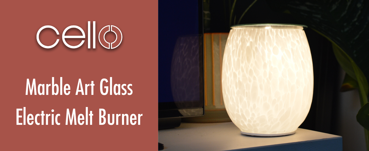 Cello Marble Art Glass Electric Melt Burner Wax Melt & Oil Burner