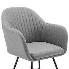 WOLTU Poltrona Sedia Dondolo Relax Lino E Metallo Imbottita Design Slitta 12 SKS09