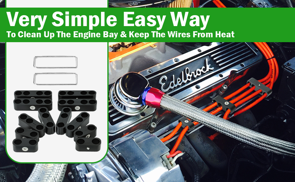 Spark Plug Wire Separators Aluminum Kit, 7mm 8mm 9.5mm