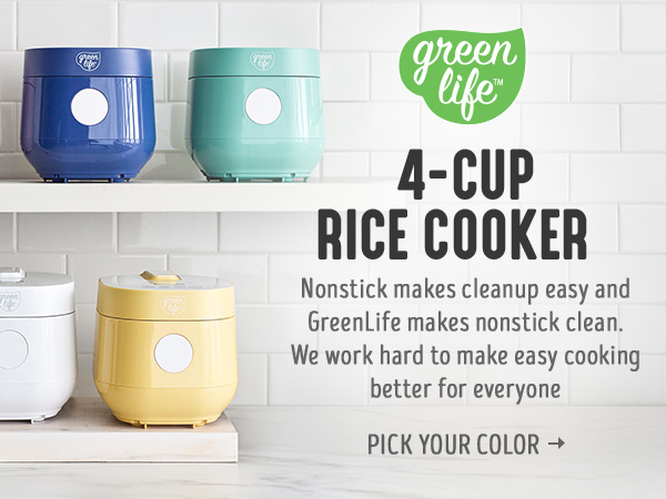 GreenLife, Ceramic Nonstick, PFAS-Free, Non-Toxic, Rice Cooker, Electrics