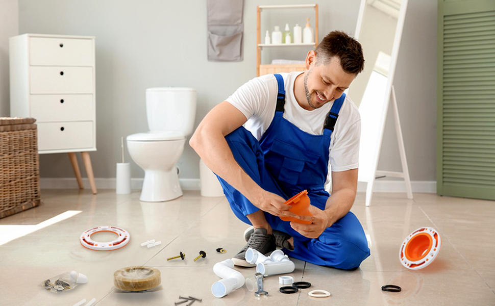 Toilet Flange Repair Kit, Universal Toilet Flange Fits for 4" and 5" or