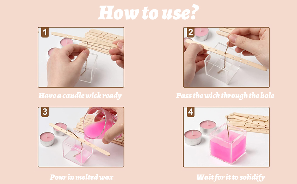 Wooden Candle Wick Holders,100pcs Candle Wick Centering Devices Candle