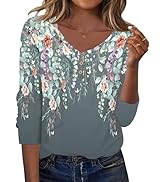 Zeagoo Women Tops Loose Fit Long Sleeve V Neck T Shirts Business Casual Blouses Dressy Fall Fashi...