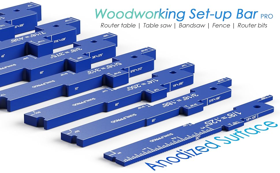 SUNLFPROD Router Table Setup Bars 7pcs Aluminum Precision Router Setup