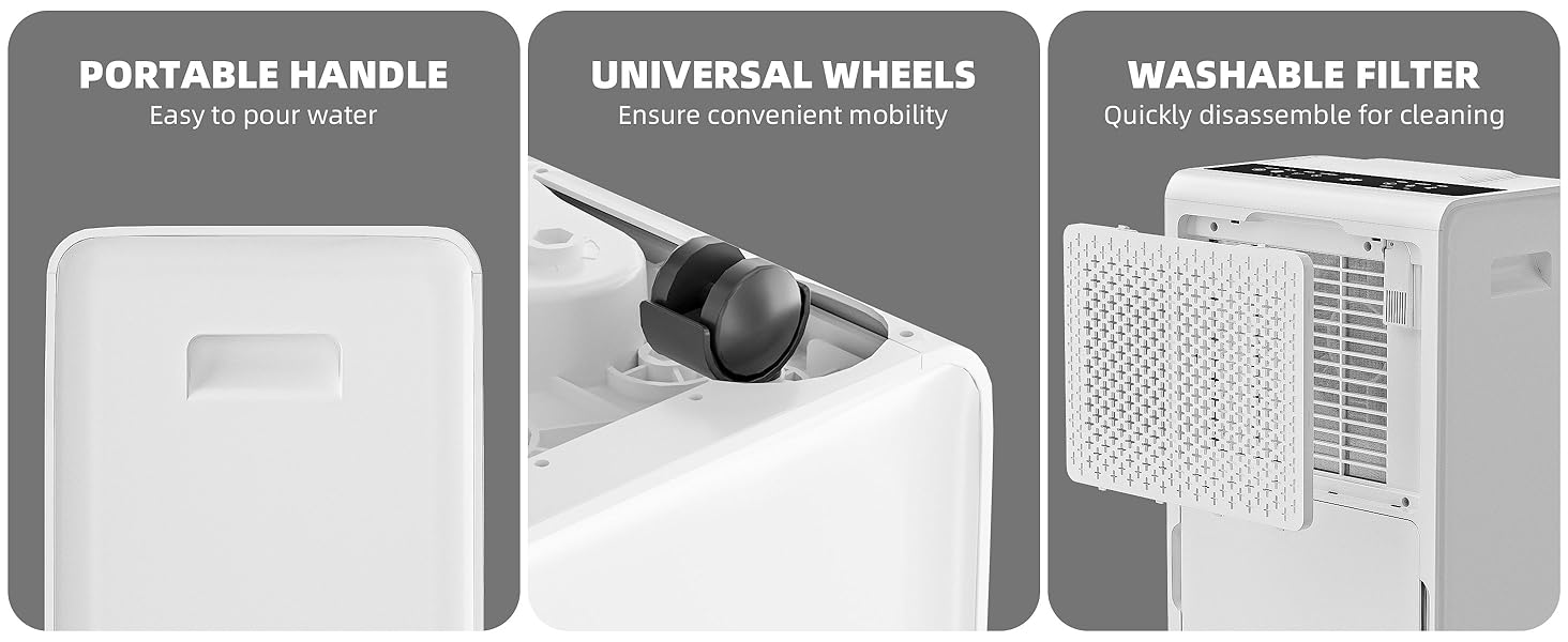 AIRPLUS 3,500 Sq.Ft 50 Pint Dehumidifier for Basements, (4