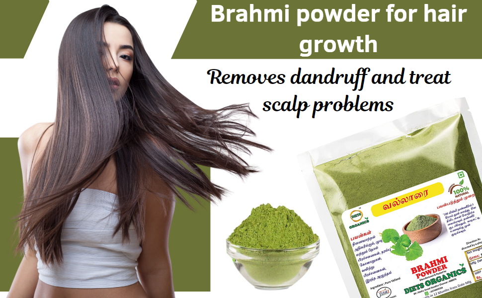 DIETS ORGANICS Vallarai Powder/Brahmi powder for hair growth200G pack
