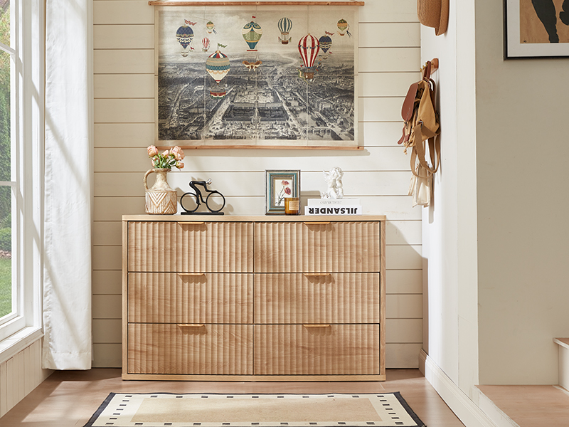 LEYAOYAO Fluted 6 Drawers Dresser for Bedroom, 48