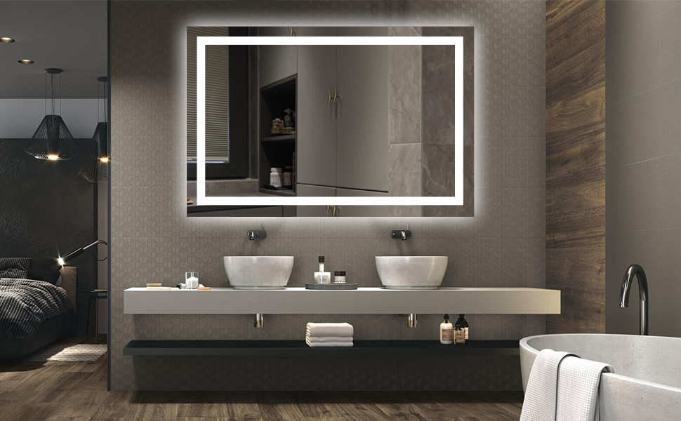 Moonee 24x32 Led Mirror for Bathroom with Front and Backlit