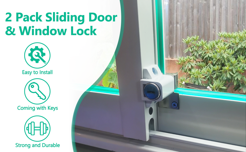 Sliding window door lock designed for most hinged or sliding doors and windows