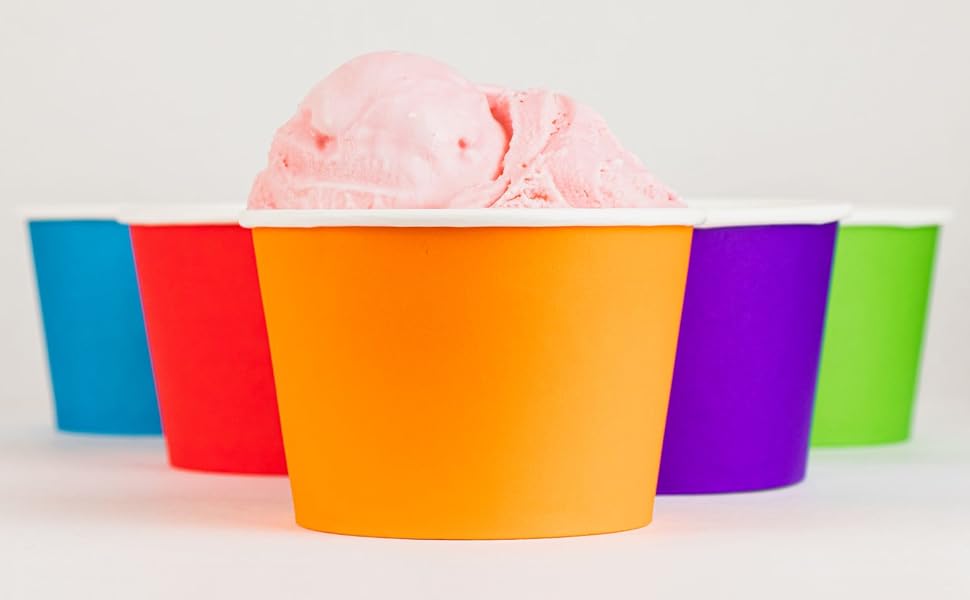 UNIQ [1,000 Count] White Paper Ice Cream Cups 4 oz Small