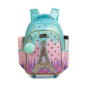 17" Rolling Backpack for Girls