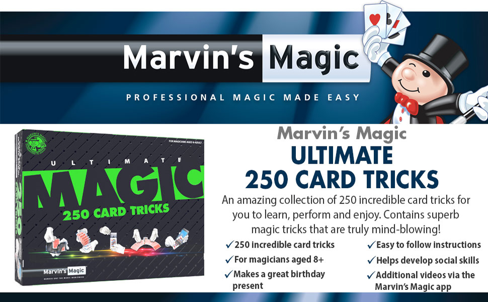 Marvin's Magic Ultimate 250 Card Tricks Set Children and Adults