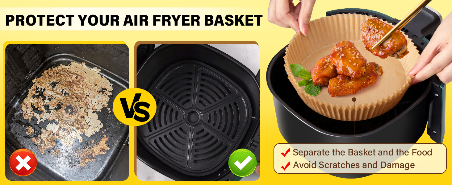 Air Fryer Liners Disposable,80 Box with 100PCS 8 Inch Non