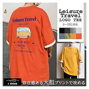 Amazon | [アイシンク] メンズ tシャツ 半袖 バックプリント オーバー