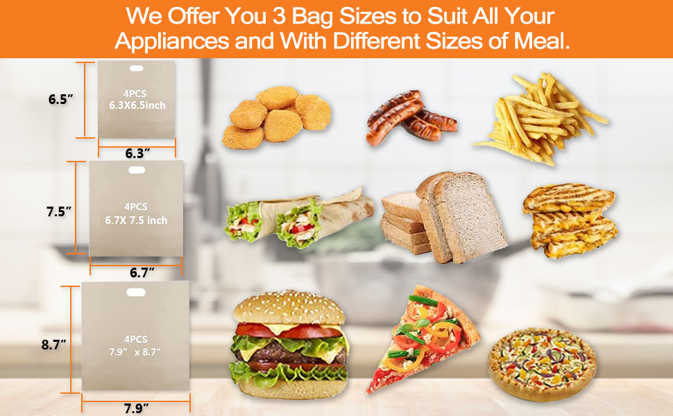 Tezam Toaster Bags Reusable for Grilled Cheese Sandwiches Safest On The Market