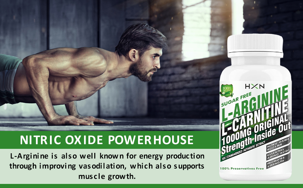 HXN L arginine 1000mg as Nitric Oxide Supplement Enriching L carnitine