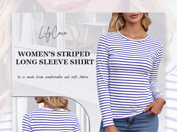 【BAON】Ricoy Stripe Over Collar Long Sleeve Tee Striped-Cotton-Long-Sleeve-T-