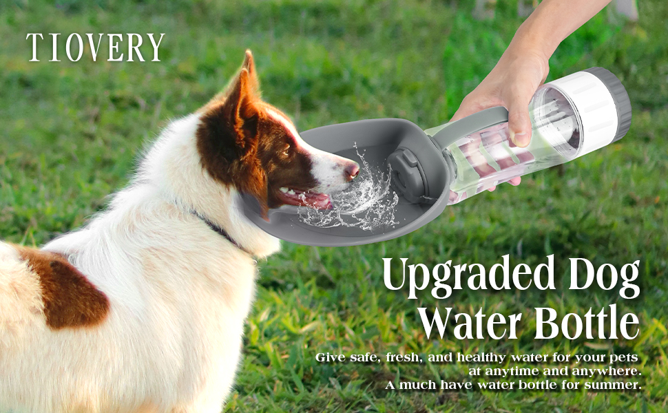 TIOVERY Dog Water Bottle Dispenser for Walking, Pet Water