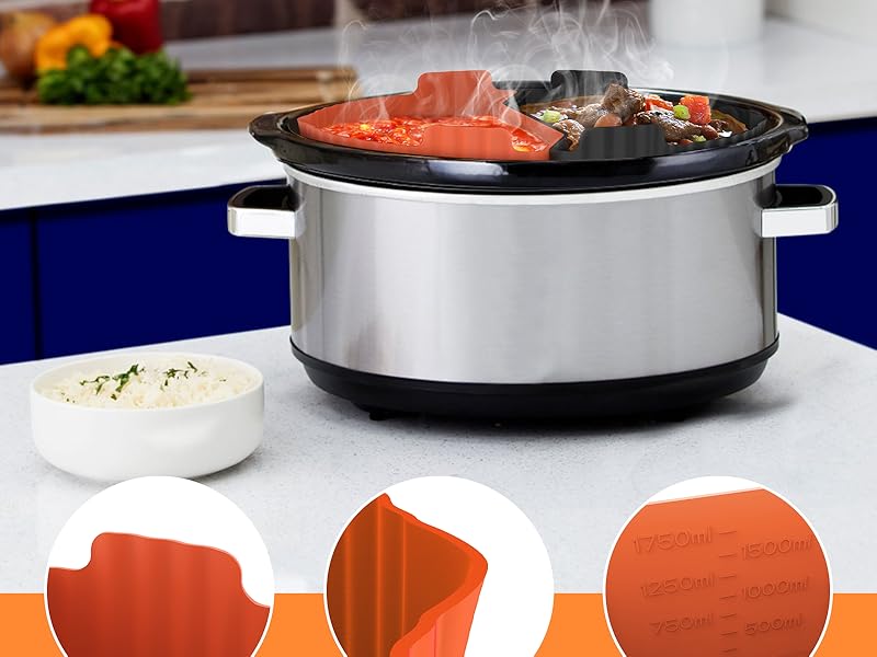 EasyJoy 4 Pack Silicone Slow Cooker Liner, Slow Cooker