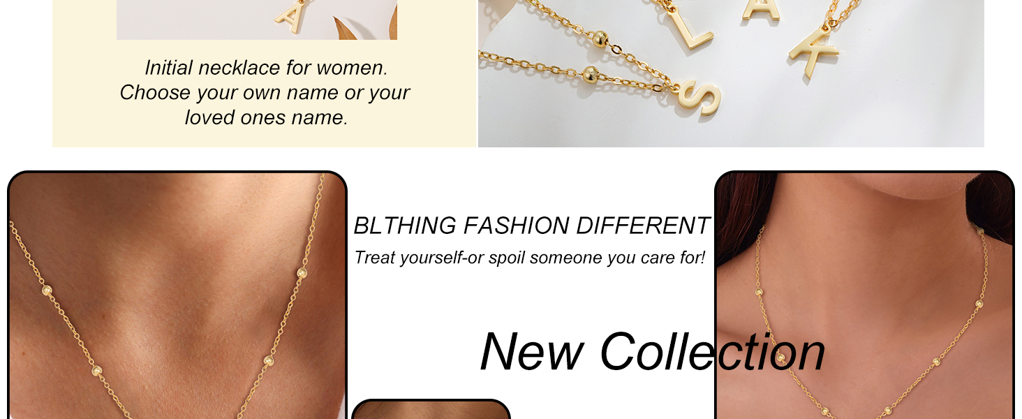 Initial Necklace for Women