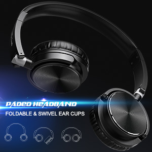 Headphones with Microphone Foldable Wired Headphones
