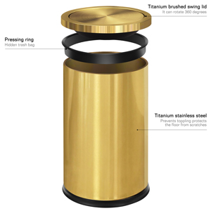 brass brass bathroom garbage can