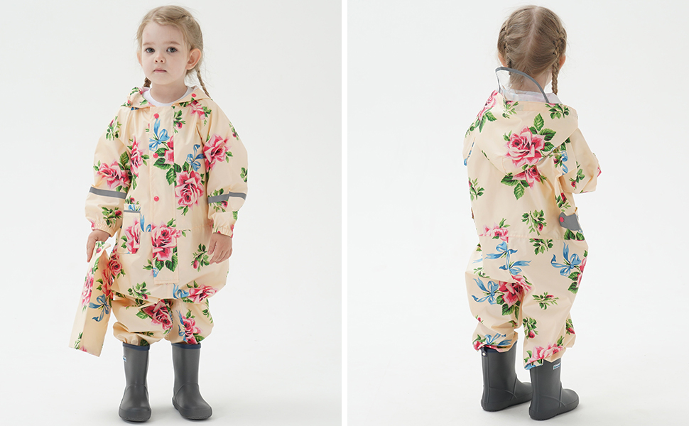 puddle suit 2-3 kids waterproof suit all one waterproof toddler kids rain suit boys girls raincoat