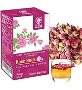 TIAN HU SHAN Rose Tea Loose Leaf, Primium Dried Rose Buds, Food Grade Rose, Rose Herbal Tea, Caff...