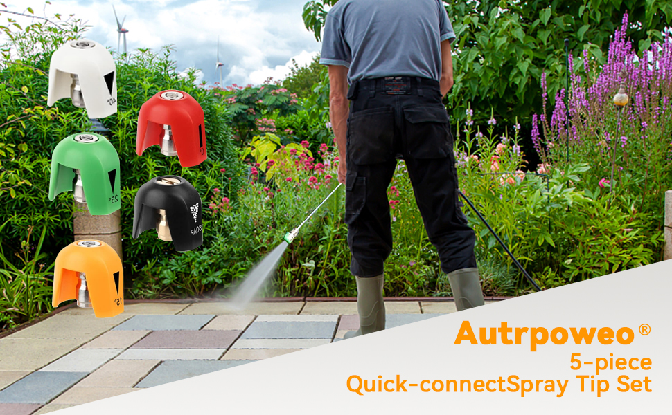 5 Pack Quick Connect Pressure Washer Nozzle Tips Compatible