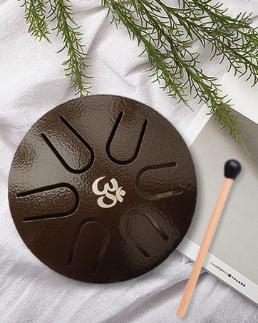 Aedcbaide Buddha Stones Mini Steel Tongue Drum 3 Inch (8cm) 6 Note Tongue Drum with Drumstick,Music Book,Mallet,Steel Drum Balmy Drum UK for Musical Education Concert Yoga Beginners Adult Kids(silver) 32 1