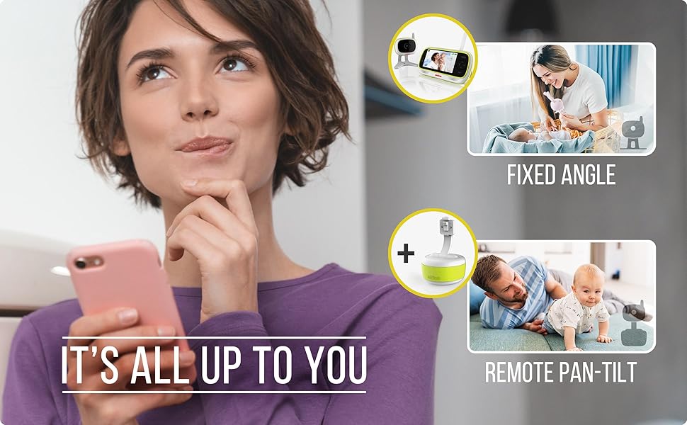 It's all up to you. Fixed angle or Remote pan-tilt.