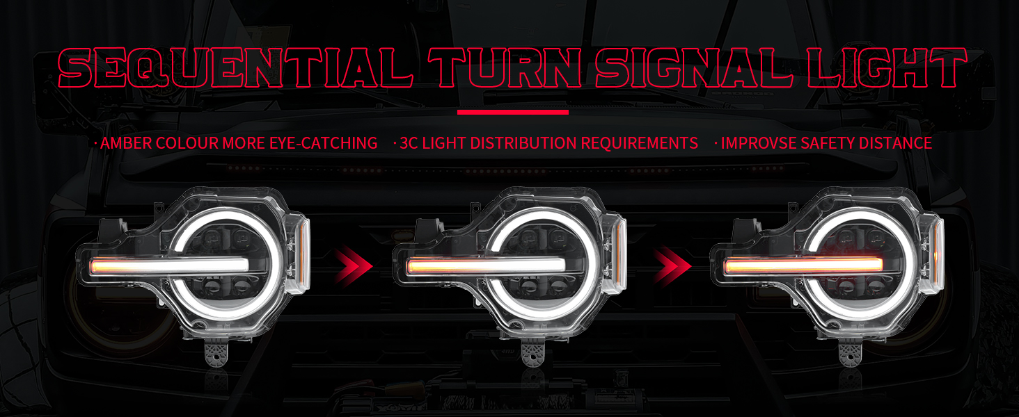 Headlights Assembly Ford Bronco/Bronco Raptor 2020-2024