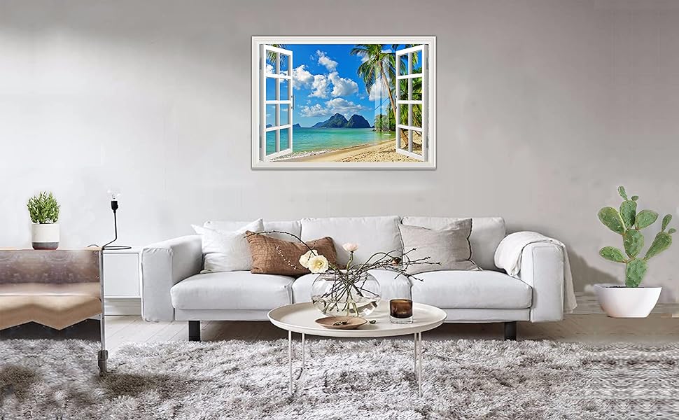 Fake Window Removable Wall Sticker Mural 3D SelfAdhesive