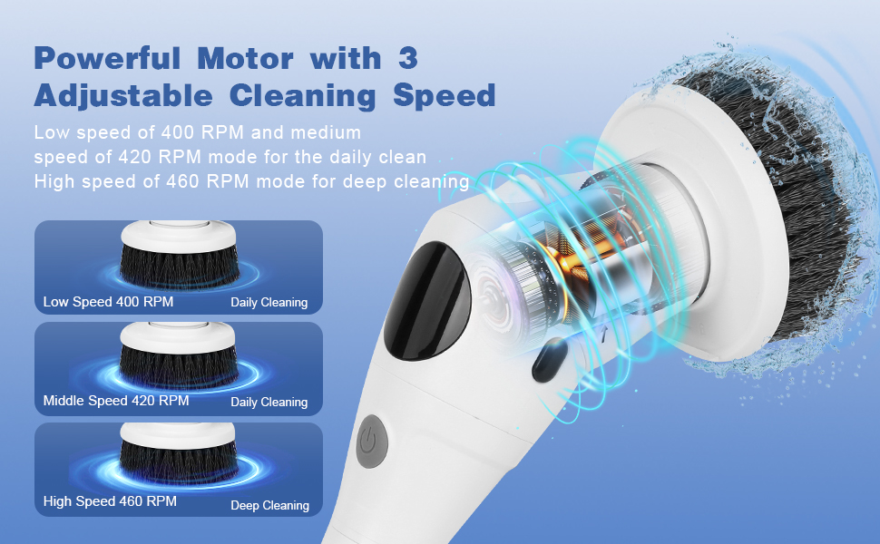 Electric Spin Scrubber, Cordless Electric Cleaning Brush w