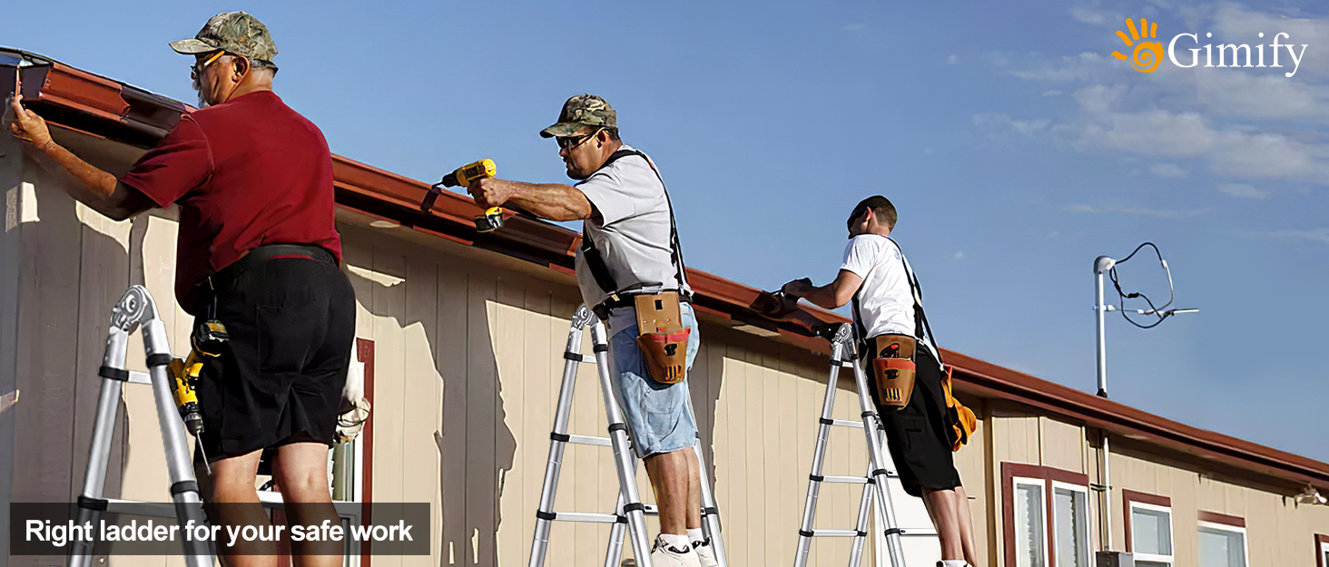 Gimify Telescoping Telescopic Extension Ladder 12.5 FT Aluminum Alloy