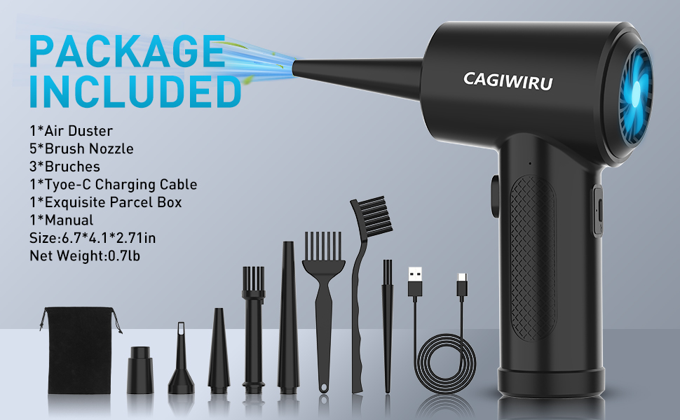 Compressed air Duster, Electric air Duster 130000RPM Keyboard Cleaner for Office no Canned air