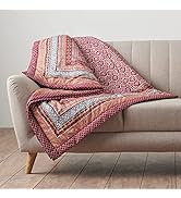 Maison d' Hermine Fair Isle Cotton Throw Blanket Bohemian Bedding Lightweight and Breathable for ...