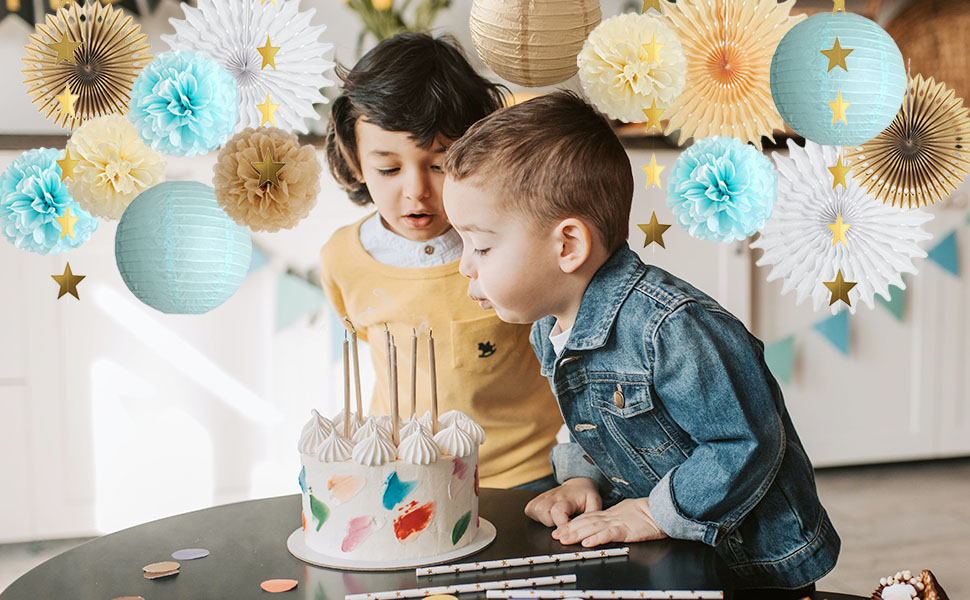 Blue and Brown Party Decorations for Light Blue and Brown Birthday Wedding Graduation Party
