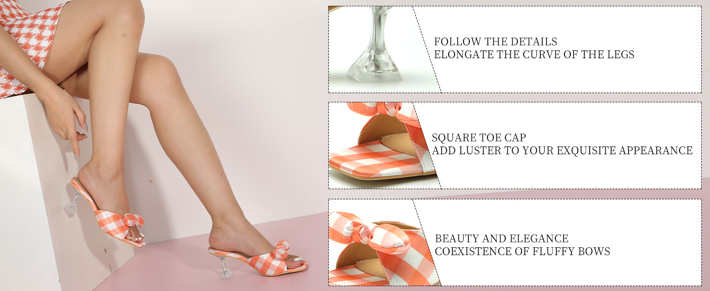 LIURUIJIA formal shoes for women square toe heels heels for women dressy bow sandals for women