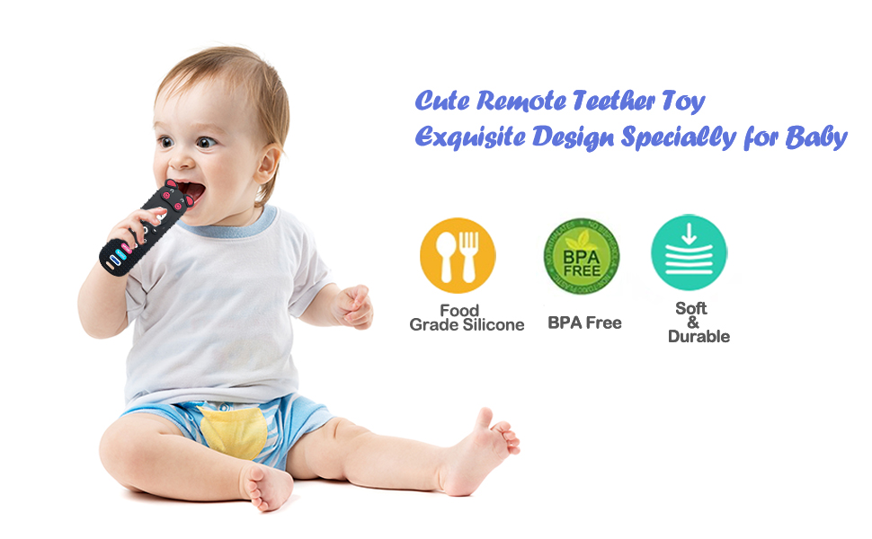 ERSIHUA 1Pack Silicone Baby Teething Toys, TV Remote Teethers for 61218 Months