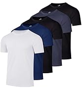 Real Essentials 5 Pack Men’s Short Sleeve Dry Fit T-Shirts – Moisture Wicking Athletic Workout Gy...
