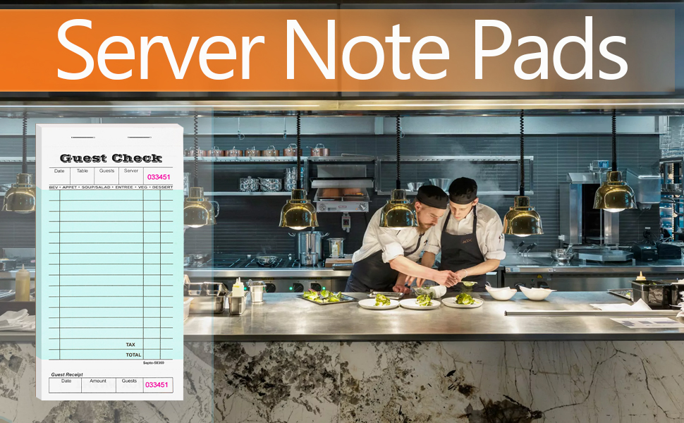 12 Pack Server Note Pads, Guest Check Books for Servers