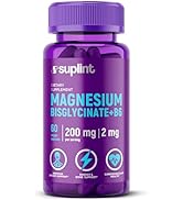 Purple supplement bottle labeled 'Magnesium Bisglycinate-85' shown from multiple angles against a white background.
