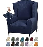 YEMYHOM 1 Piece Stretch Wingback Chair Slipcover Latest Jacquard Design Wing Chair Cover Non Slip...