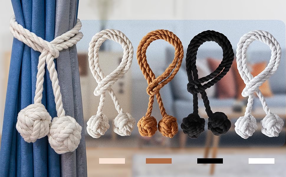 Curtain Tiebacks Rope Natural Cotton Outdoor Curtain Ties