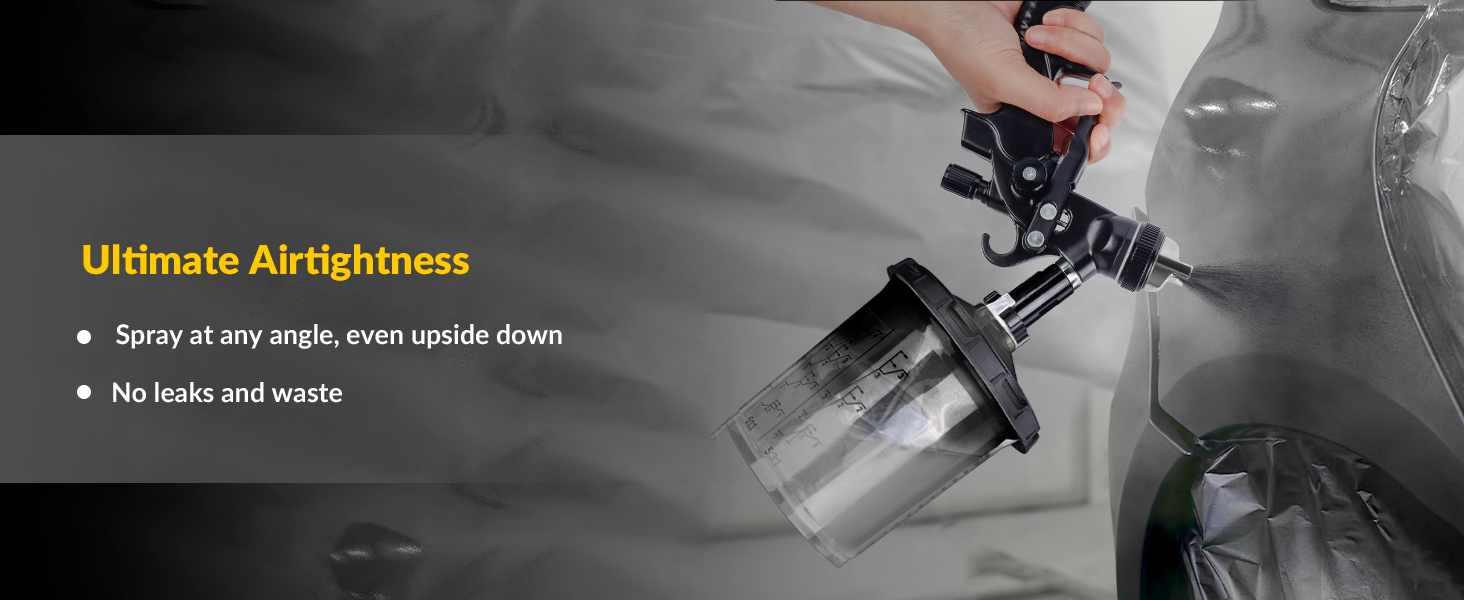 ultimate airtight paint gun cup with lids