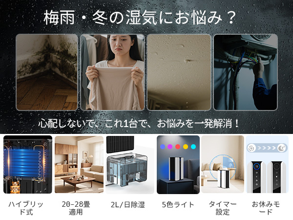 Amazon | 【Amazon.co.jp限定】除湿機 小型 大容量3L 2L/日