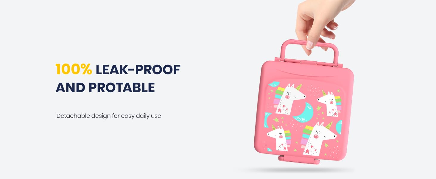 Lunch Box for Kids, LeakProof Kids Bento Box, 6 Compartments Lunch