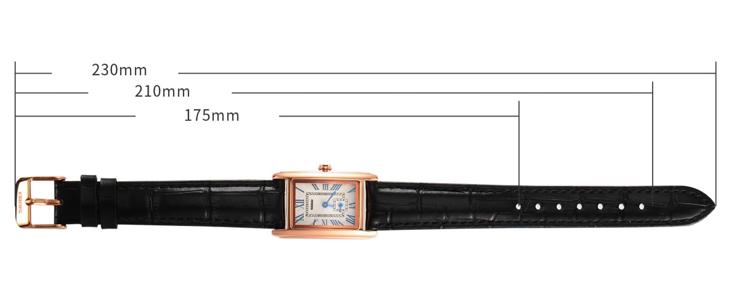 Vintage Women's Rectangle Wristwatch Classic Ladies Analog Quartz Watch